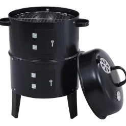 vidaXL Houtskoolroker barbecue-grill 3-in-1 40x80 cm