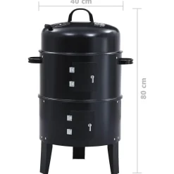 vidaXL Houtskoolroker barbecue-grill 3-in-1 40x80 cm