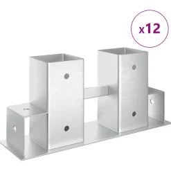 vidaXL Houtstapel Steun 12 st zilver 34 x 10 x 15 cm Staal