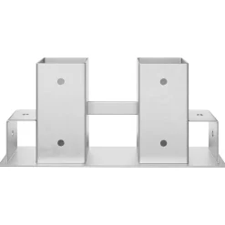 vidaXL Houtstapel Steun 12 st zilver 34 x 10 x 15 cm Staal