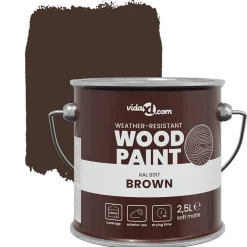 vidaXL Houtverf Bruin 2,5 L Wandprint