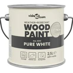 vidaXL Houtverf Wit 2,5 L Wandprint