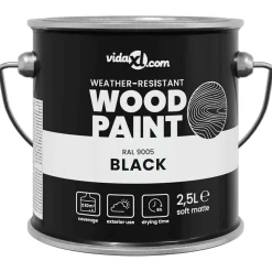 vidaXL Houtverf Zwart 2,5 L Wandprint