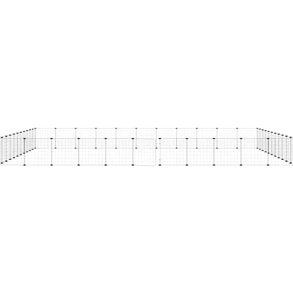 vidaXL Huisdierenkooi met deur 44 panelen 385x385x35 cm staal zwart