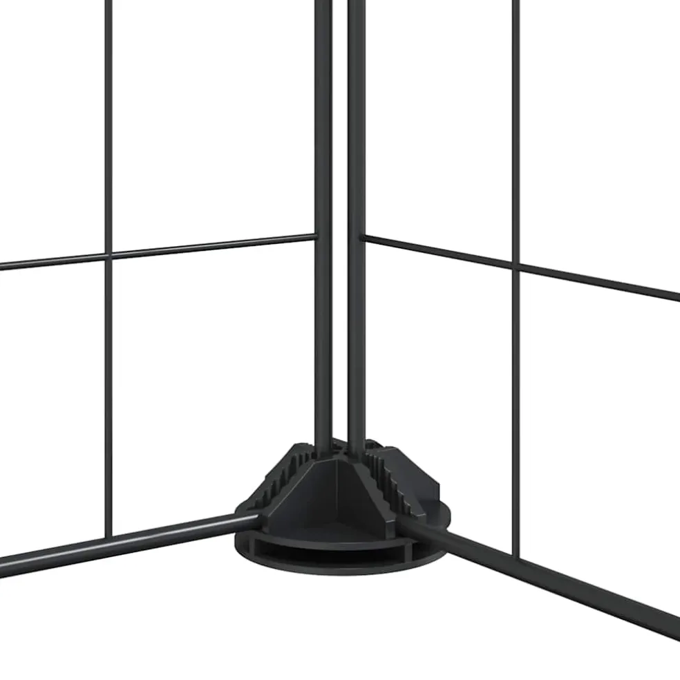 vidaXL Huisdierenkooi met deur 44 panelen 385x385x35 cm staal zwart