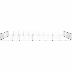vidaXL Huisdierenkooi met deur 44 panelen 385x385x35 cm staal zwart