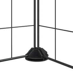 vidaXL Huisdierenkooi met deur 20 panelen 175x175x35 cm staal zwart