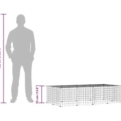 vidaXL Huisdierenkooi met deur 20 panelen 140x70x35 cm staal zwart