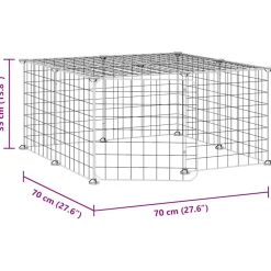 vidaXL Huisdierenkooi met deur 12 panelen 70x70x35 cm staal zwart