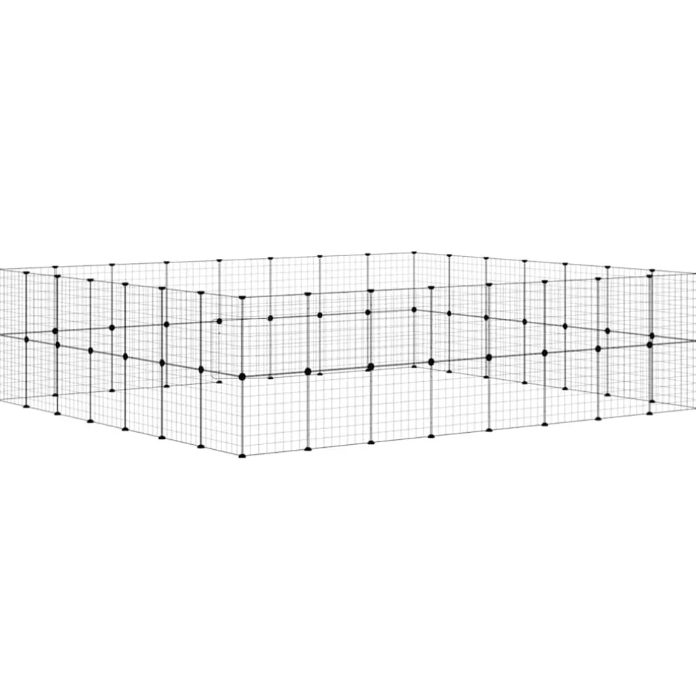 vidaXL Huisdierenkooi met deur 60 panelen 280x245x70 cm staal zwart