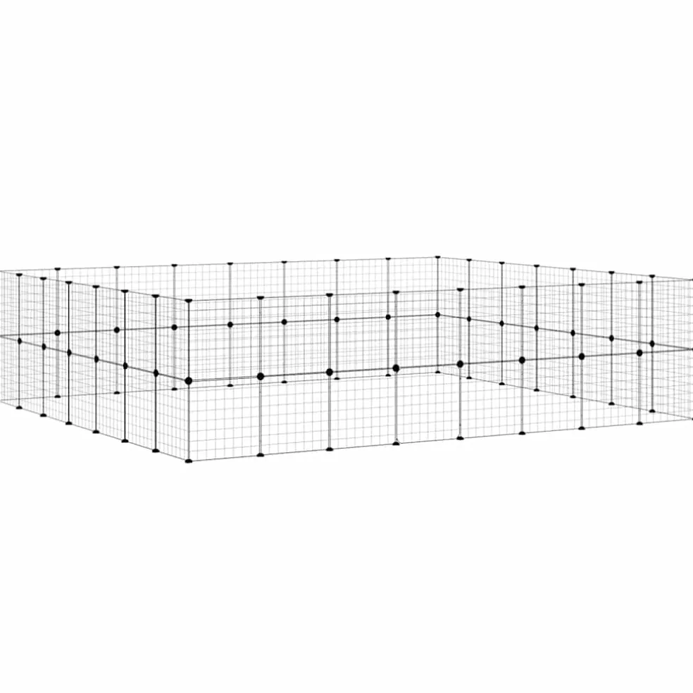 vidaXL Huisdierenkooi met deur 60 panelen 280x245x70 cm staal zwart