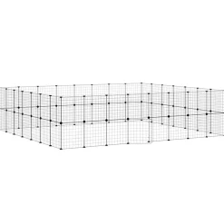 vidaXL Huisdierenkooi met deur 60 panelen 280x245x70 cm staal zwart