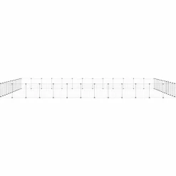 vidaXL Huisdierenkooi met deur 12 panelen 70x35x70 cm staal zwart
