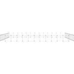 vidaXL Huisdierenkooi met deur 12 panelen 70x35x70 cm staal zwart