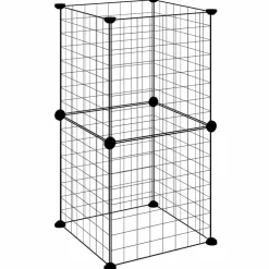 vidaXL Huisdierenkooi met 8 panelen 35x35x70 cm staal zwart