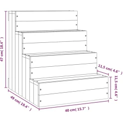 vidaXL Huisdierentrap 40x49x47 cm massief grenenhout honingbruin