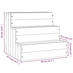 vidaXL Huisdierentrap 40x37,5x35 cm massief grenenhout wit