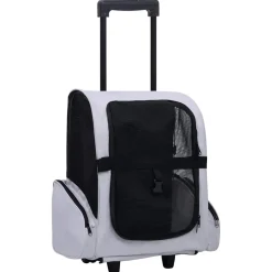 vidaXL Huisdierentrolley inklapbaar grijs