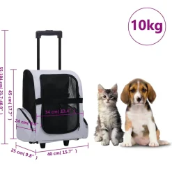 vidaXL Huisdierentrolley inklapbaar grijs