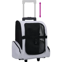 vidaXL Huisdierentrolley inklapbaar grijs