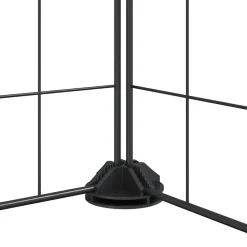 vidaXL Huisdierkooi met 12 panelen en deur, zwart 105x105x35 cm staal