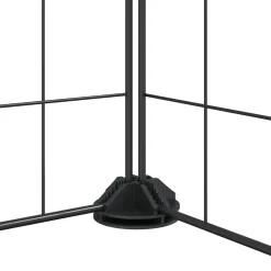 vidaXL Huisdierkooi met 8 panelen en deur, zwart 70x70x35 cm staal