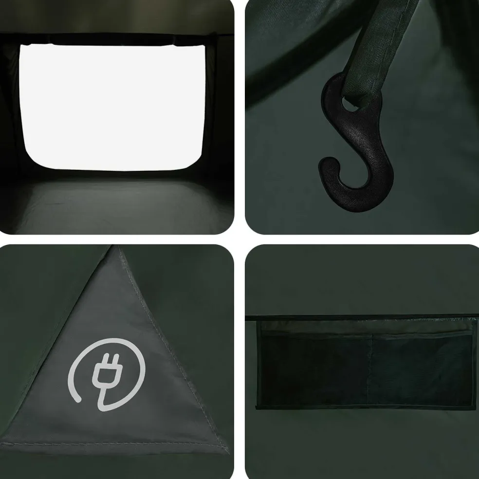 vidaXL Huisje Tent 4-persoons Legergroen Polyester