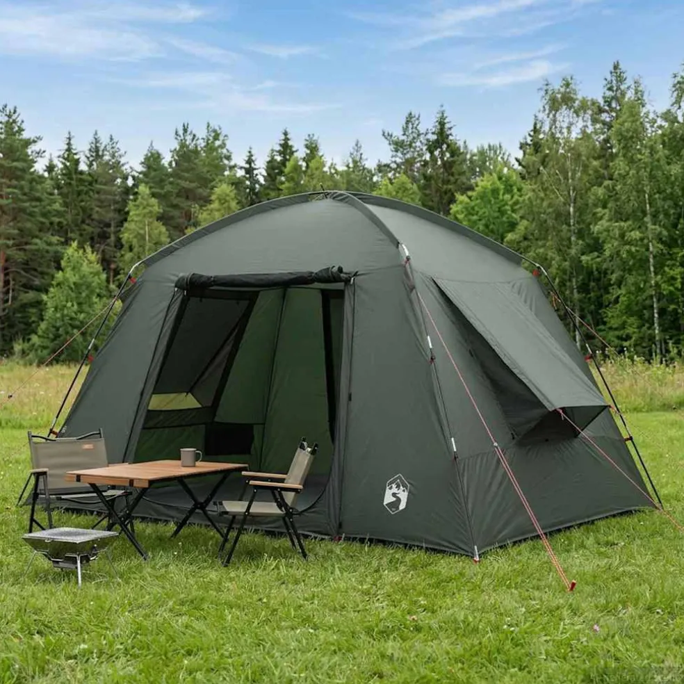 vidaXL Huisje Tent 4-persoons Legergroen Polyester