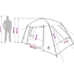 vidaXL Huisje Tent 4-persoons Legergroen Polyester