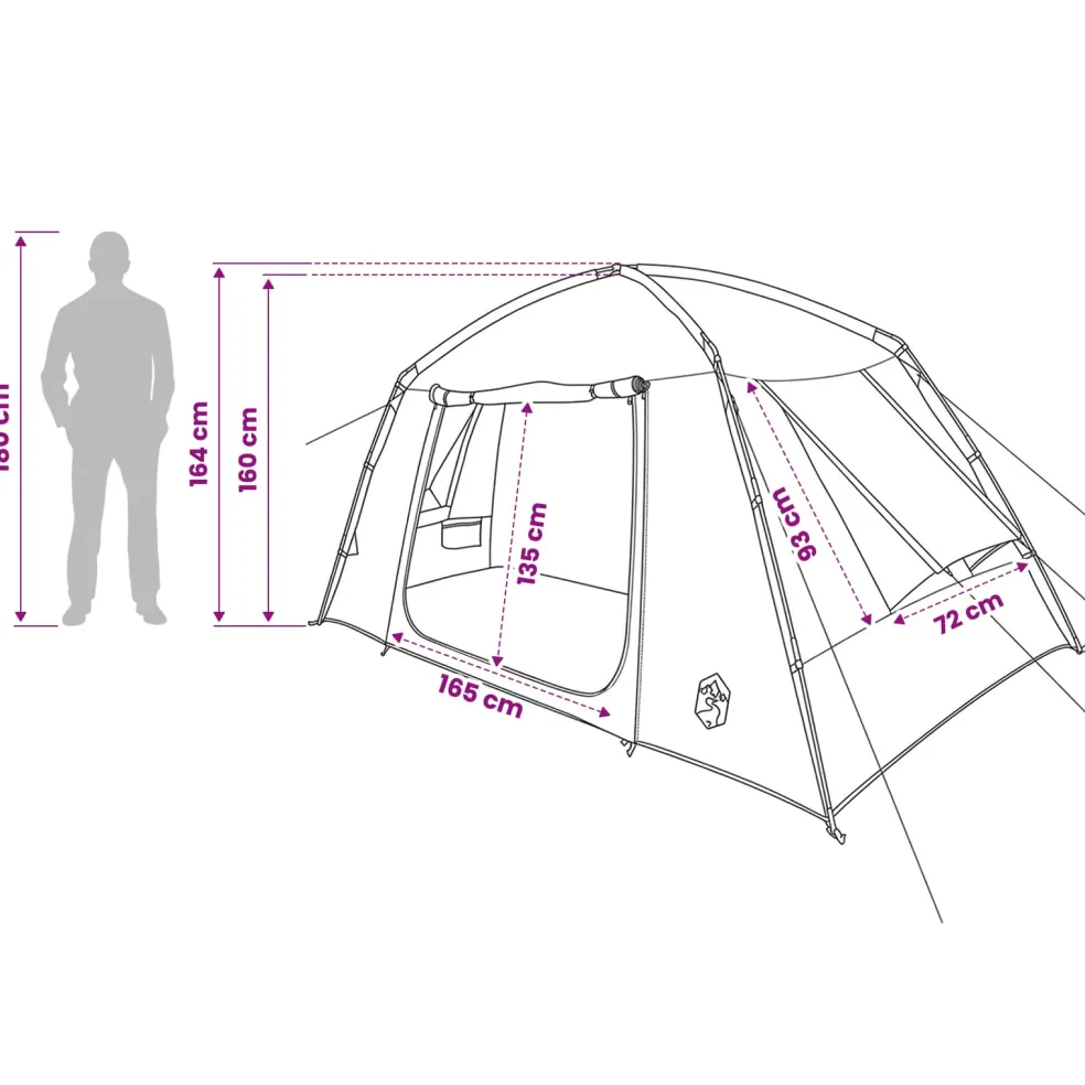 vidaXL Huisje Tent 4-persoons Legergroen Polyester