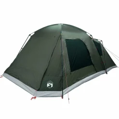 vidaXL Huisje Tent 12-persoons Leger groen Polyester en staal