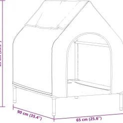 vidaXL Huis voor Huisdieren Zwart 90 x 65 x 83 cm Staal