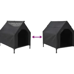 vidaXL Huis voor Huisdieren Zwart 90 x 65 x 83 cm Staal