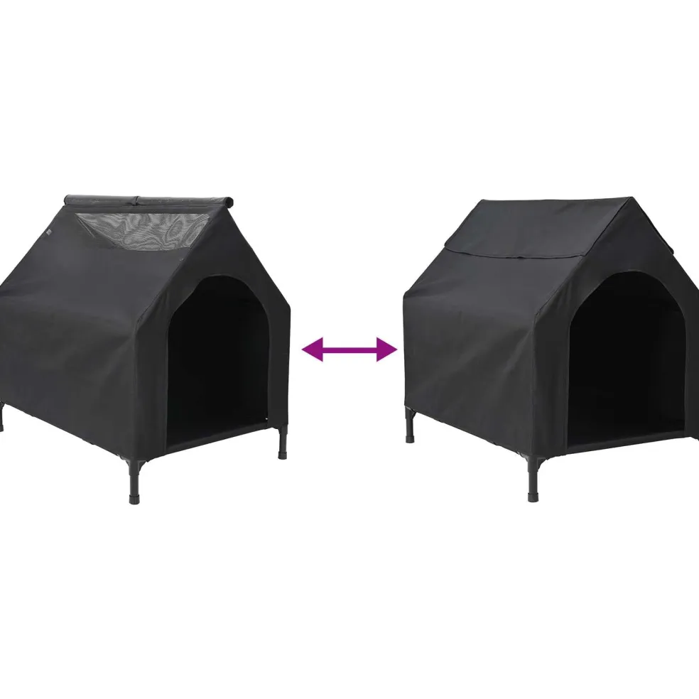vidaXL Huis voor Huisdieren Zwart 90 x 65 x 83 cm Staal