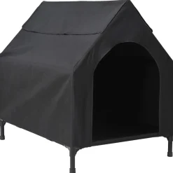 vidaXL Huis voor Huisdieren Zwart 90 x 65 x 83 cm Staal