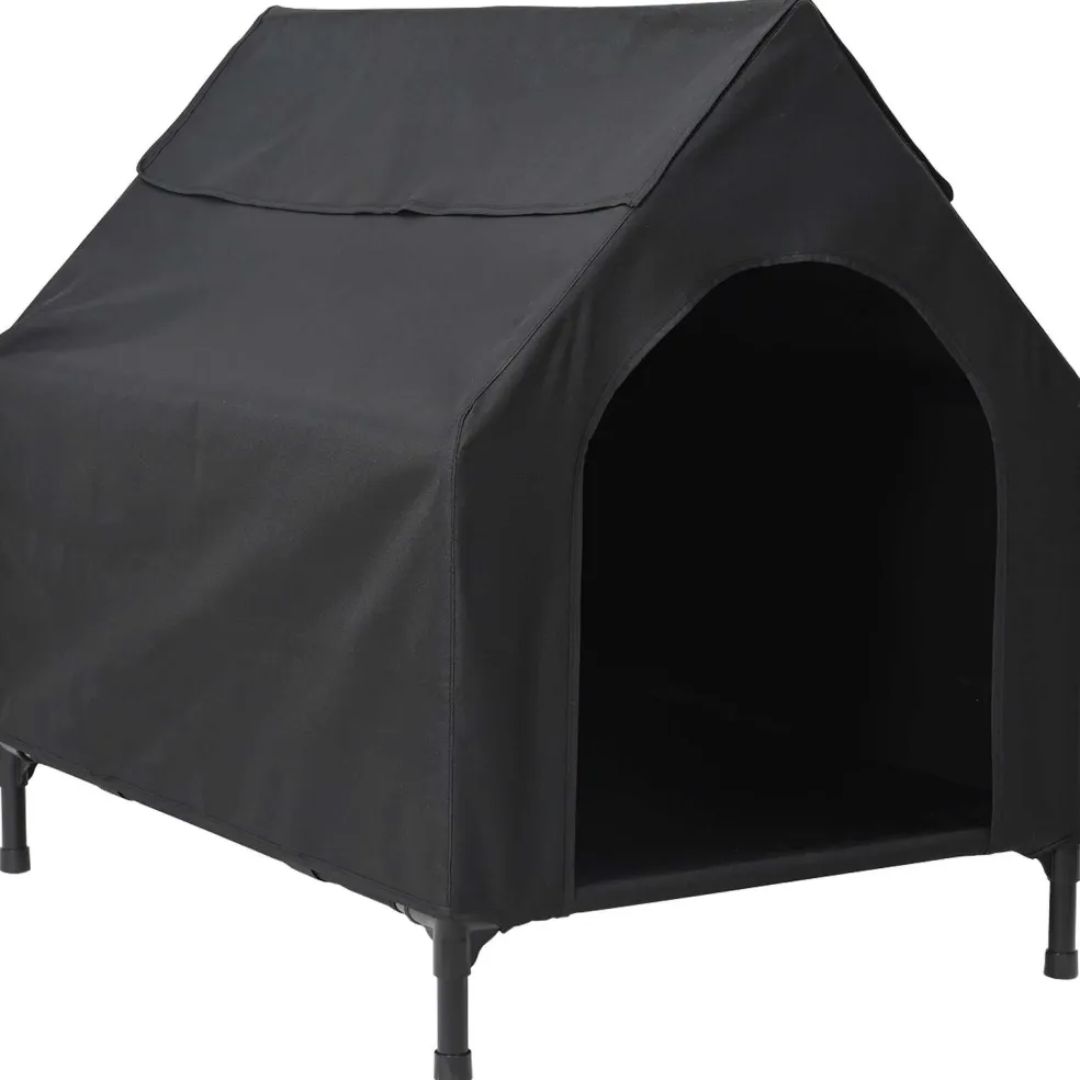 vidaXL Huis voor Huisdieren Zwart 90 x 65 x 83 cm Staal
