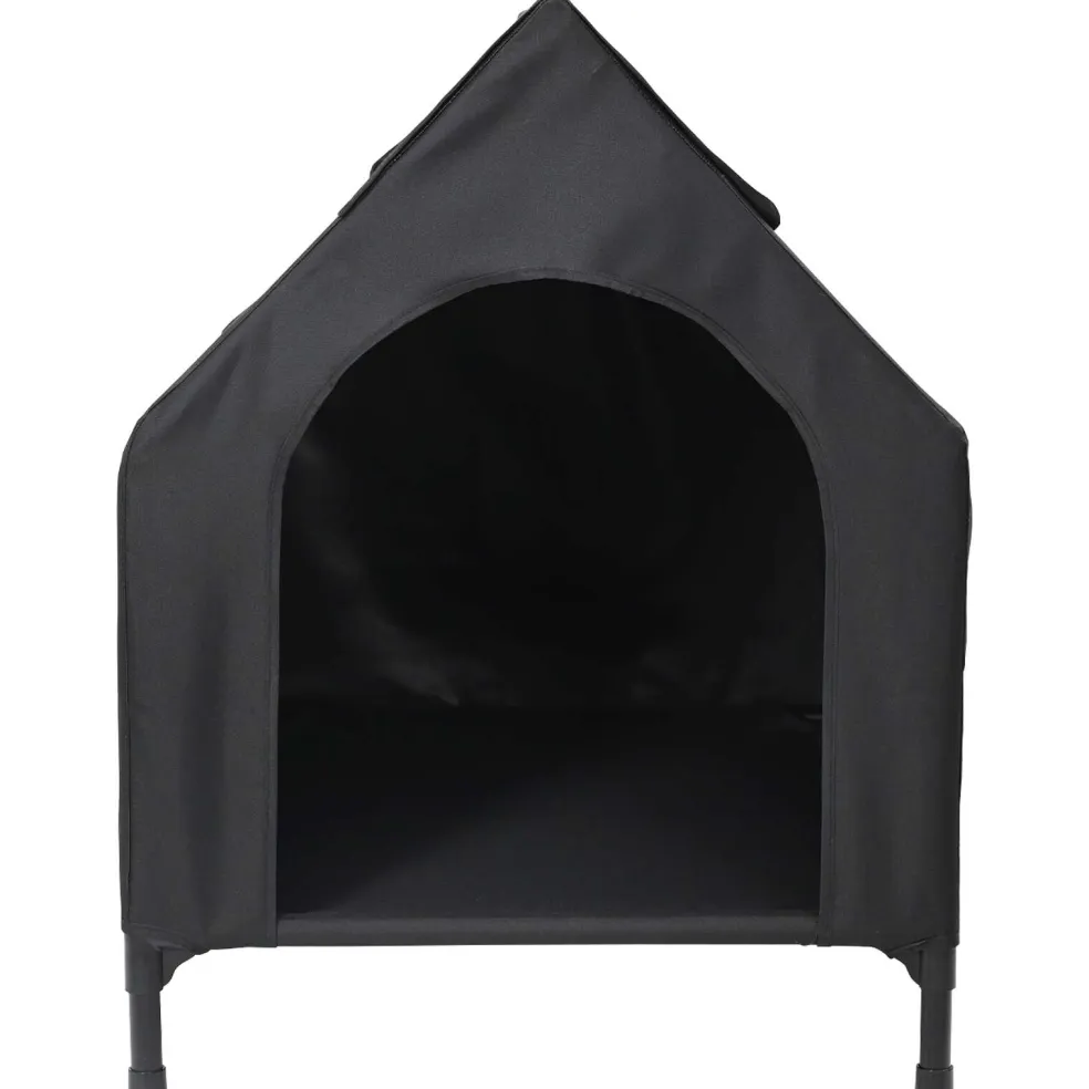 vidaXL Huis voor Huisdieren Zwart 90 x 65 x 83 cm Staal
