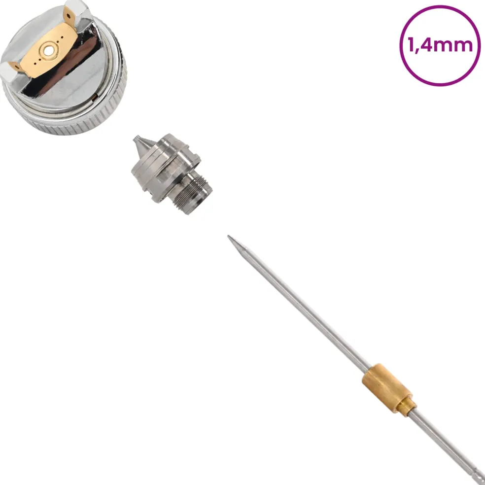 vidaXL HVLP Spuitpistool Mondstuk 1,4 mm Mondstuk zilver