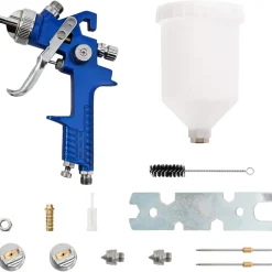 vidaXL HVLP Verfspuitpistool Kit 600 ml Kom 1,3/1,7/2,0 mm Spuitmonden