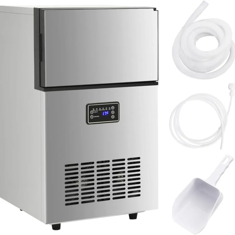 vidaXL IJsblokjesmachine 45 kg / 24 u zilverkleurig