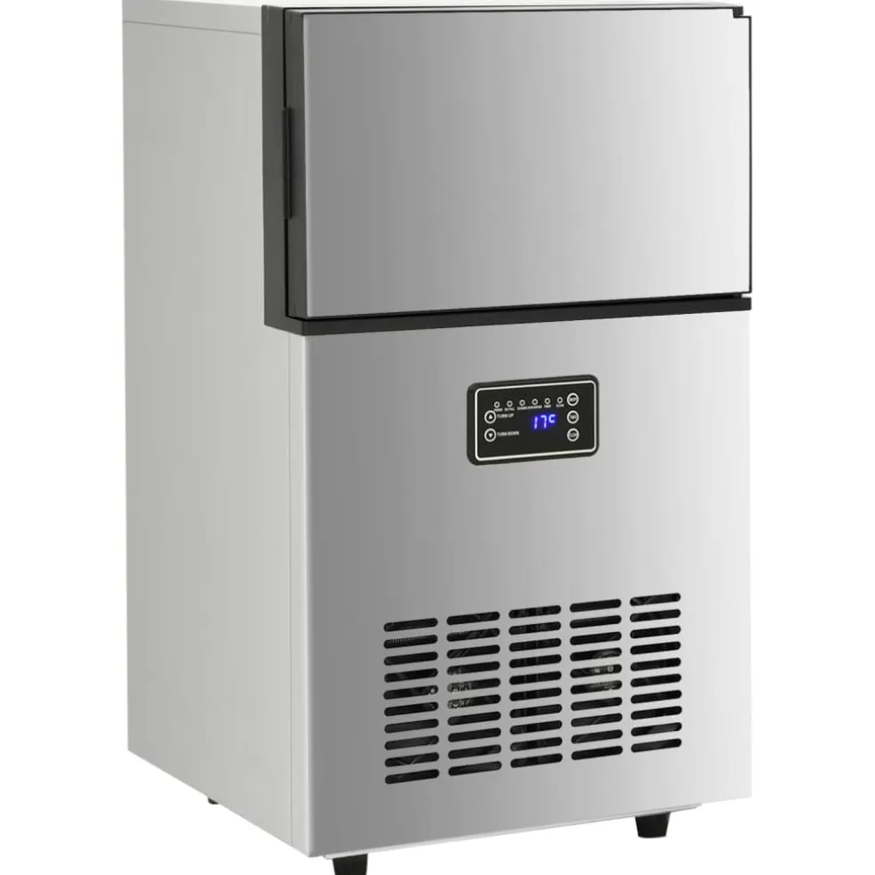 vidaXL IJsblokjesmachine 45 kg / 24 u zilverkleurig