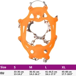 vidaXL IJs-klemmen voor schoenen met 10 spikes Oranje S