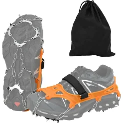 vidaXL IJs-klemmen voor schoenen met 10 spikes Oranje S