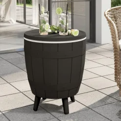 vidaXL IJskoeltafel 3-in-1 polypropeen zwart