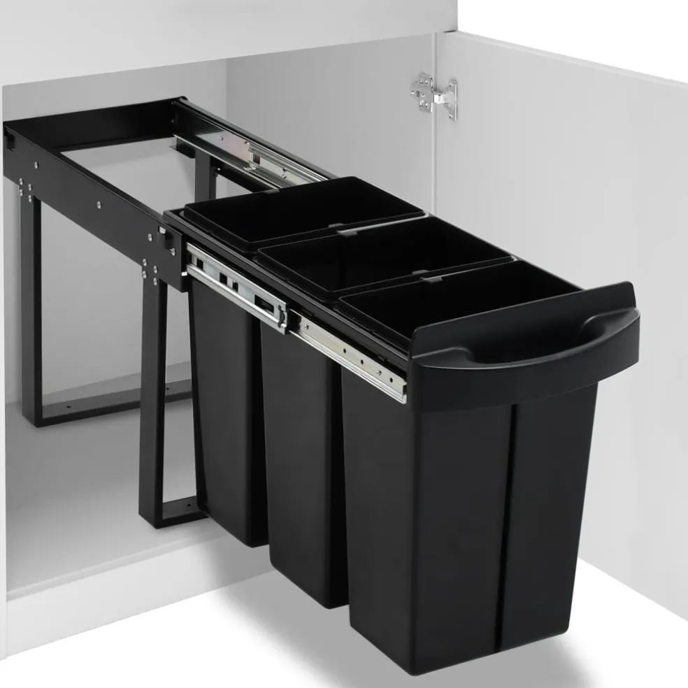 vidaXL Inbouwprullenbak uittrekbaar soft-close 36 L