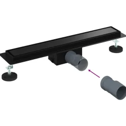vidaXL 2 in 1 Doucheafvoer Zwart 50 cm Roestvrij staal 304
