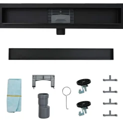 vidaXL 2 in 1 Doucheafvoer Zwart 50 cm Roestvrij staal 304
