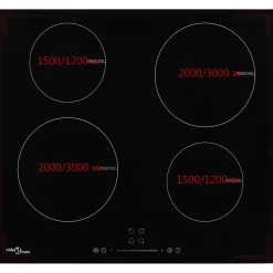 vidaXL Inductiekookplaat met 4 kookzones aanraakbediening 7000 W glas