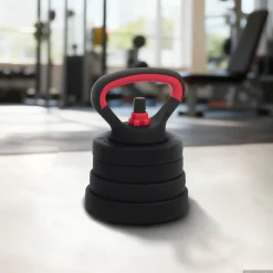 vidaXL 4-in-1 Dumbbell Barbell Kettlebell Set 20 kg Zwart en Rood