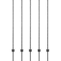vidaXL ingegraven hekpalen 22 st Grijs 120 cm Gepoedercoat staal